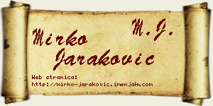 Mirko Jaraković vizit kartica